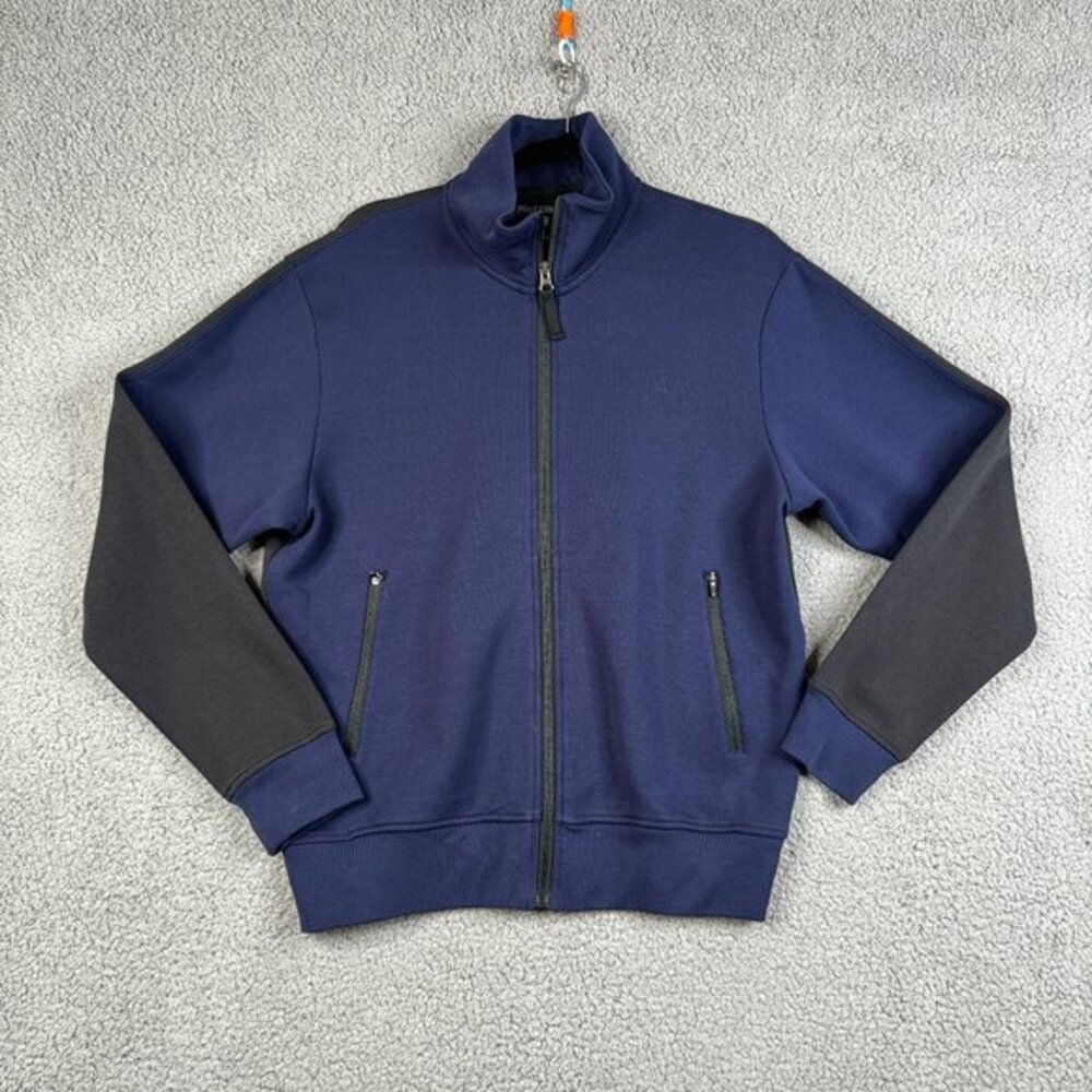 JW Anderson Sweater Mens Size Small Blue Black Mock Neck Zip Up Regular Fit